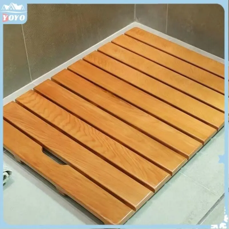 Bathroom customized wood floor wooden waterproof shower bathroom non-slip mat booster plate