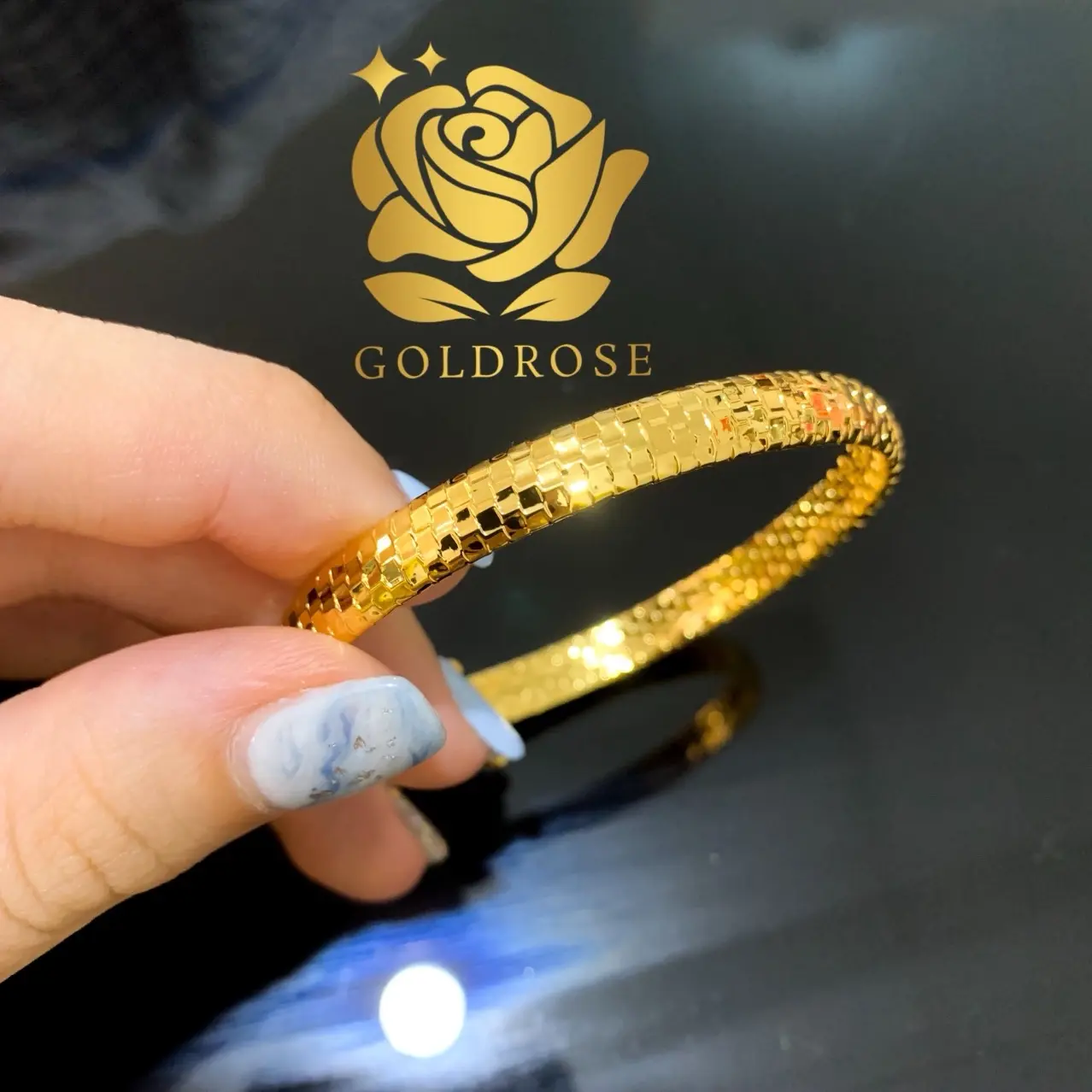 Gelang titanium lapis emas 18k ANTI KARAT gelang ular gold perhiasan bangle unik mewah kado hadiah gelang clover