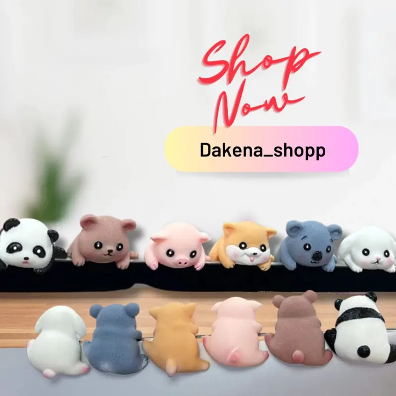ORNAMEN MINIATUR 6 MOTIF MULTI HEWAN / DASHBOARD LAPTOP / BERSIKU /MOTIF LUCU 0