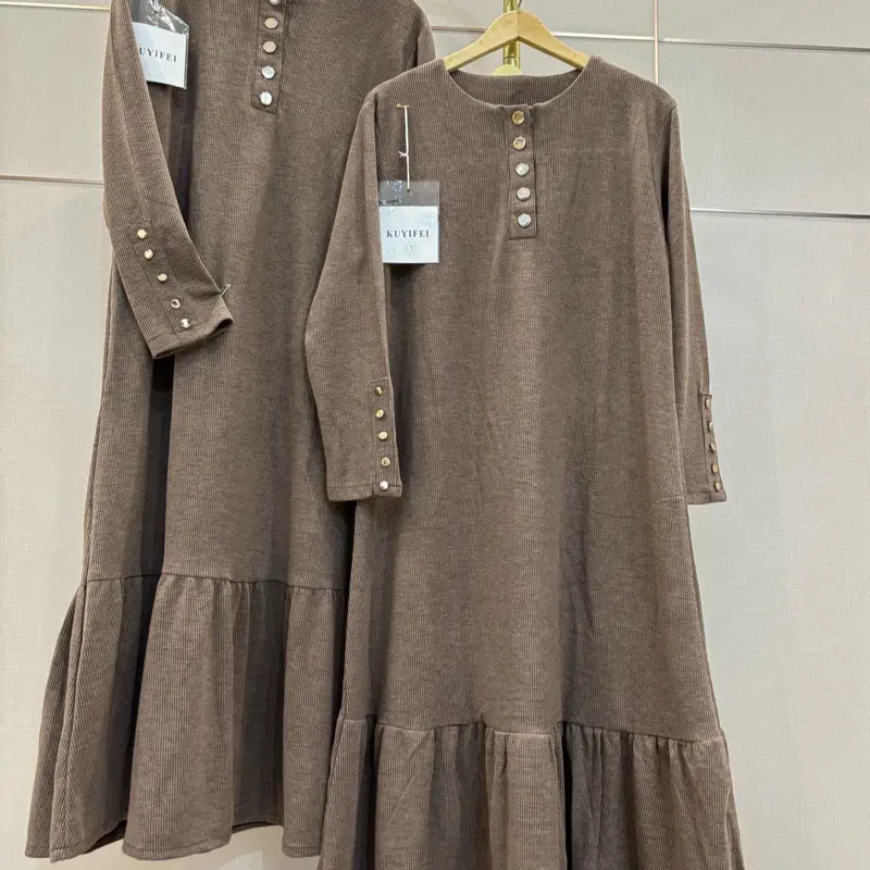 MIDI DRESS KNIT IMPORT REMPEL BAWAH BY KUYIFEI