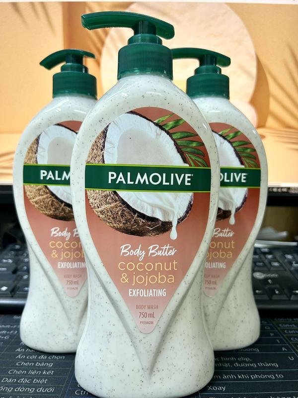 Sữa tắm tế bào chết dịu nhẹ Palmolive Body Butter Coconut & Jojoba Úc 750ml