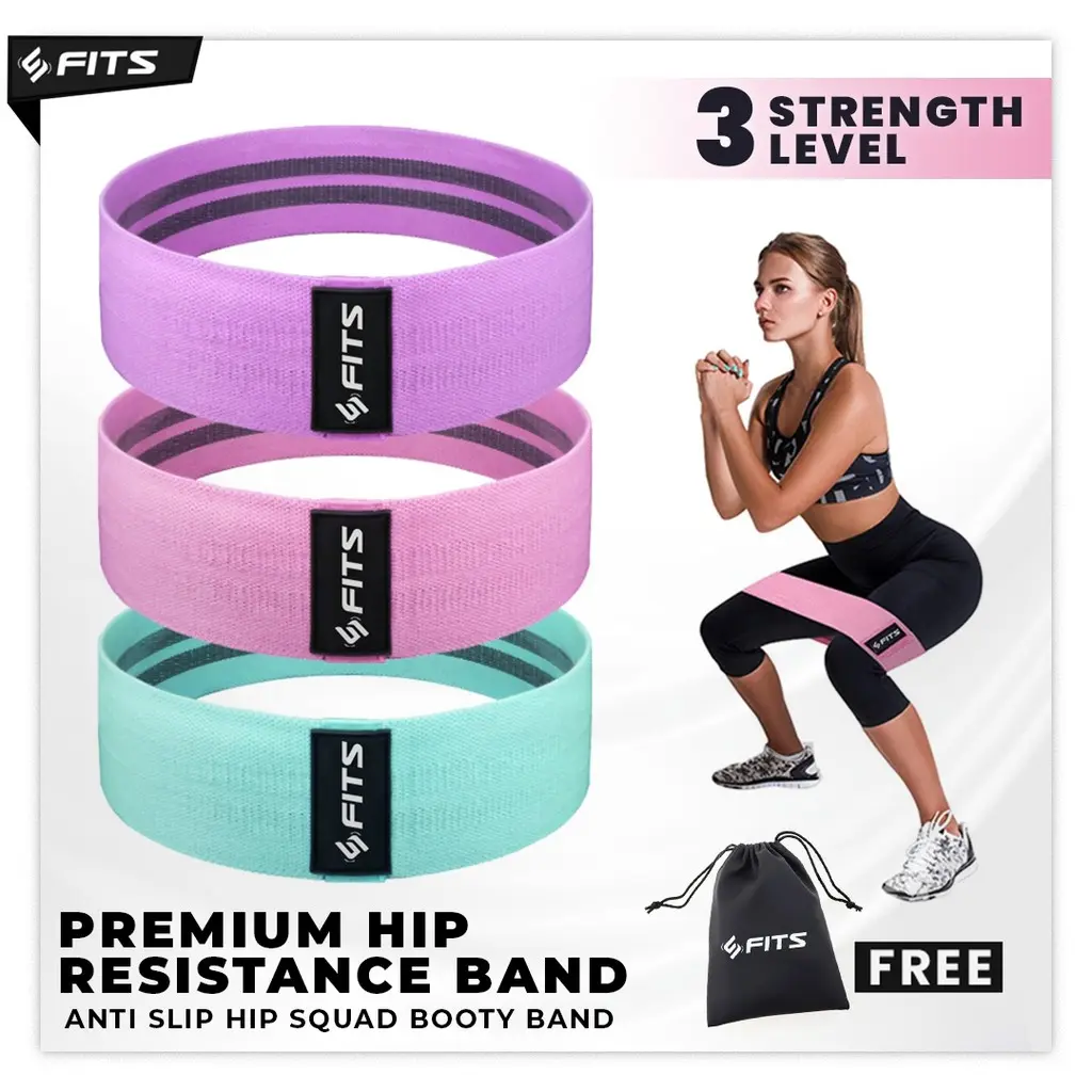 Termurah !! SFIDN FITS Hip Resistance Band Anti Slip | Hip Band | Squad Band | Booty Band | 3 Levels
