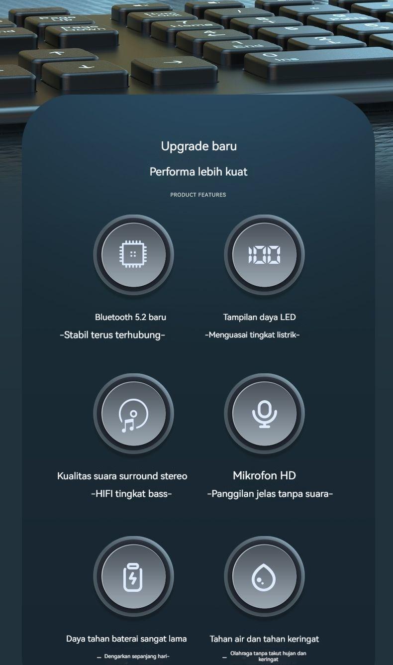 Sport Wireless Headphone Compatible 5.2 Neckband Headphones High Sound Quality Stereo LED Power Display Bluetooth Earphones