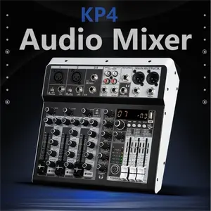 KP4 Profesional Mixer Audio 4 Channel dengan Bluetooth dan USB - Bass, Amplifier