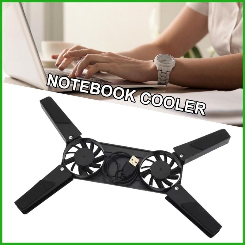 Đế tản nhiệt Gấp Gọn Tiện Dụng có 2 Quạt sử dụng cổng USB cho laptop 13.3/14 inch