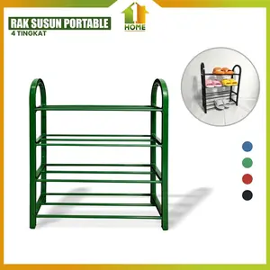 Rak Sepatu Sandal 4 Tingkat Penyimpanan Portable Multifungsi 1Home Store SH002