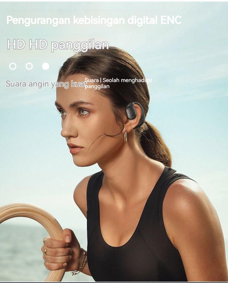 Bluetooth 5.4 Headphone TWS nirkabel telinga hook headphone tulang konduktor bebas tangan pengurangan kebisingan headphone