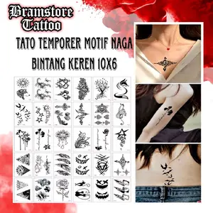 Tato Temporer Tribal Temporary Tattoo Naga Bintang Keren Small 10x6 cm