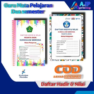 Guru Mapel Buku Daftar Hadir dan Nilai Jilid Spiral 1 tahun ajaran Kurikulum Merdeka bisa 1-12 Kelas untuk Peserta Didik Paper Siswa