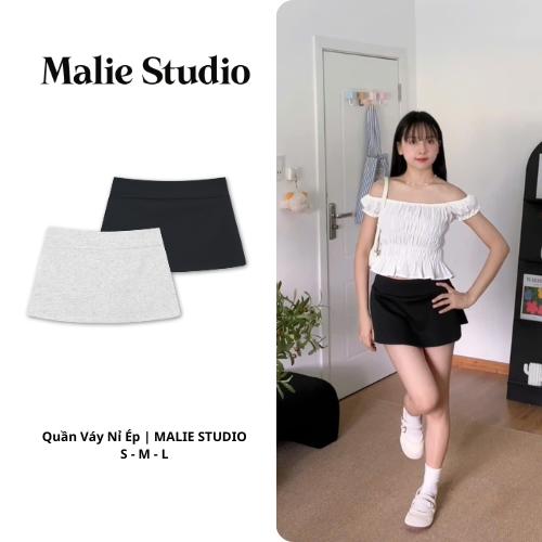 Quần Váy Ngắn Nữ Malie Studio Chất Nỉ Ép Tôn Dáng – Phong Cách Hàn Quốc Basic -MCV02