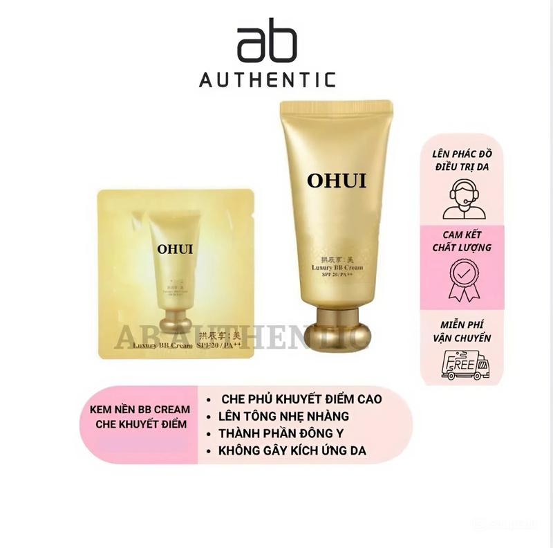 Combo 30 Gói Sample Kem nền hu trang điểm cao cấp Luxury BB Cream - AB AUTHENTIC 