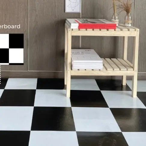 Karpet Vinyl Roll Motif Catur / Vinyl Tebal 0.5mm Hitam Putih Catur