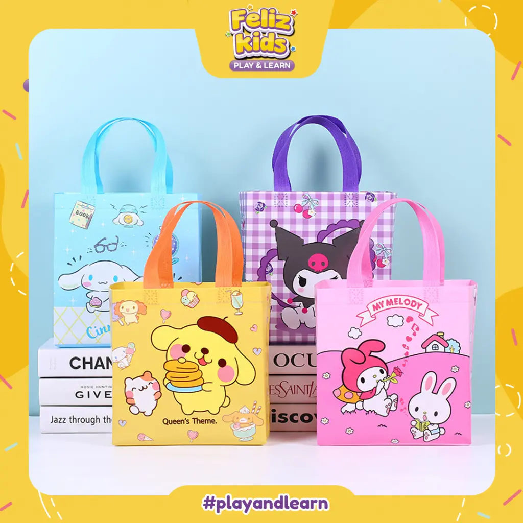 [FELIZKIDS] [FK235] GOODIE BAG 22X23 LEBAR 11WARNA RANDOM ANEKA GAMBAR KARAKTER LUCU ULANG TAHUN HAPPY BIRTHDAY TAS