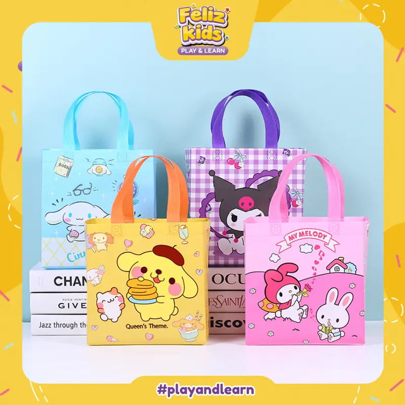 [FELIZKIDS] [FK235] GOODIE BAG 22X23 LEBAR 11WARNA RANDOM ANEKA GAMBAR KARAKTER LUCU ULANG TAHUN HAPPY BIRTHDAY TAS 0