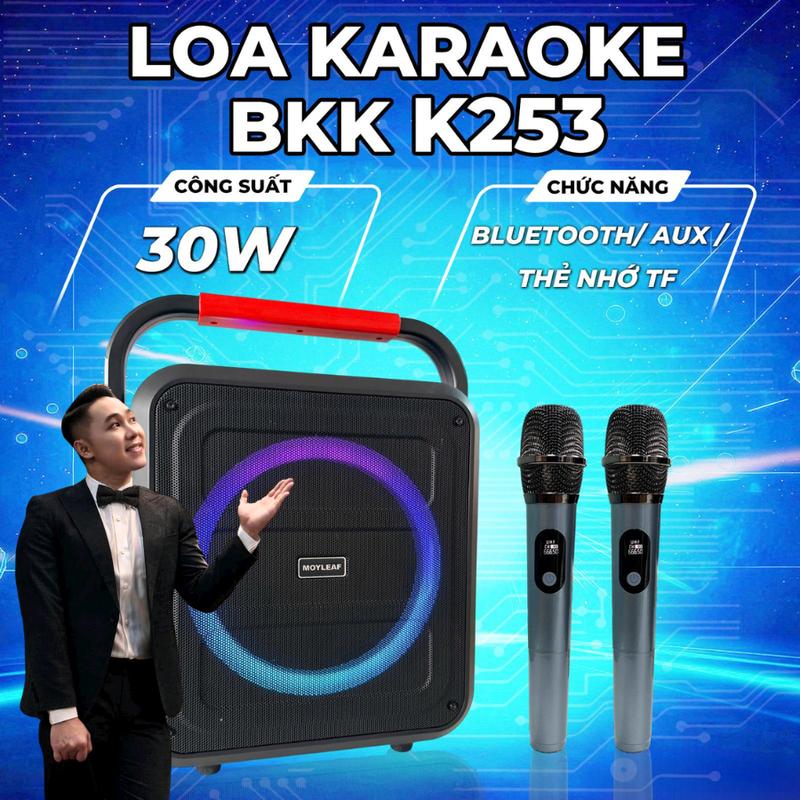[ĐỘC QUYỀN VINHBANHBO] Loa Karaoke K253, Âm Thanh Sống Động, Đèn Led Đẹp, Tặng Kèm 2 Mic