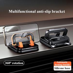 Foldable Car Dashboard Desktop Phone Holder 360° Rotating And Stable Head-up Car Mount With Anti-slip Design And Num Plate Automotive Interior Accessories.