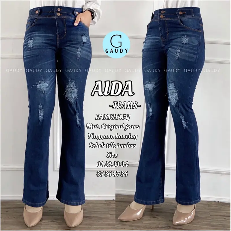 Terbaru Seline  Celana Wanita Lepis  Super Jumbo Big Size  BB 75-85KG Jeans Kekinian Bawah Rawis COD Karet Denim cut Melar Tebal Dewasa Cutbray Panjang Cewek 4