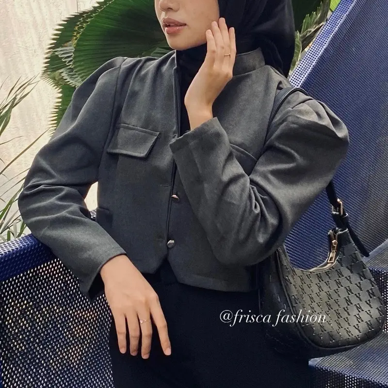 Frisca fashion - Sonia Blouse Blezer Crop Top / Outer wanita terbaru 5