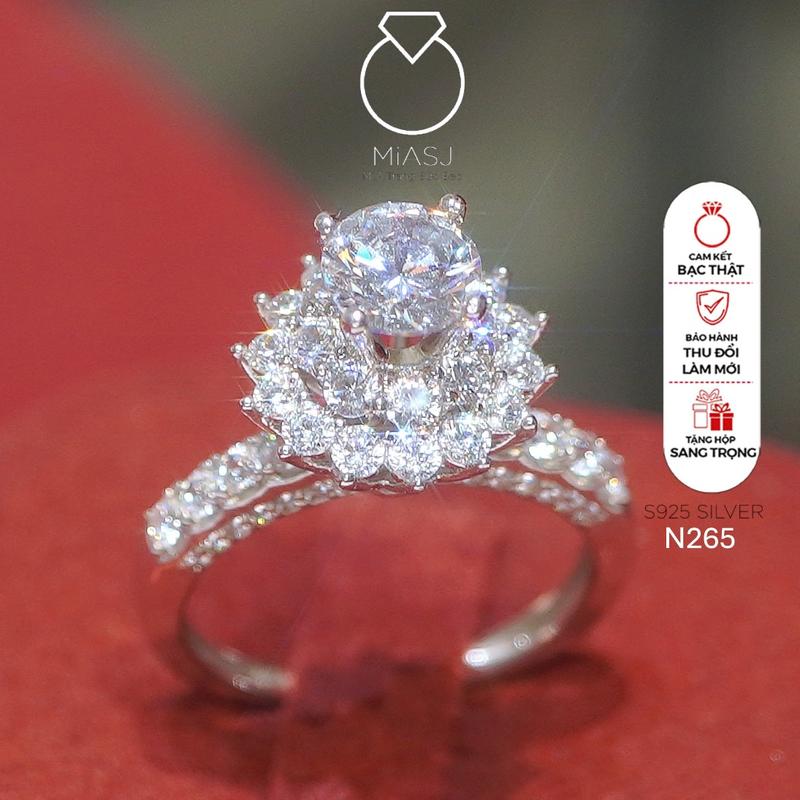  N265 - Nhẫn bạc Ý s925 nữ MiASJ thanh lịch cao cấp | MiASJ Mi.A Trang sức bạc nhẫn  bạc 
