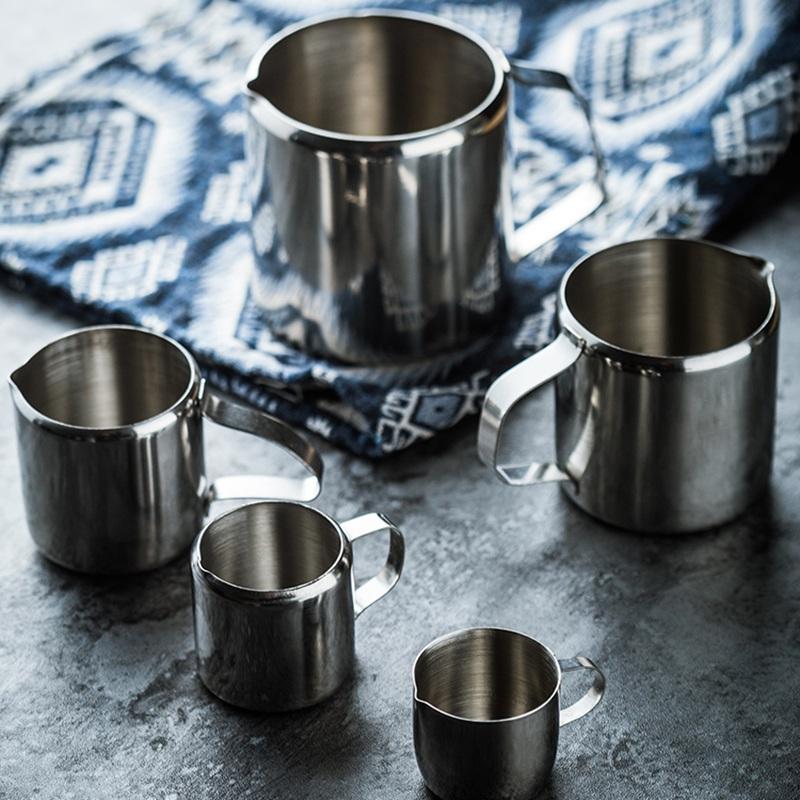 Product Introduction of Coffee Milk Frothing Jug Latte Espresso Coffee Jug Art Milk Frother Pitcher Stainless Steel Measurement Jug Espresso Barista Tool Coffee Accessories 28