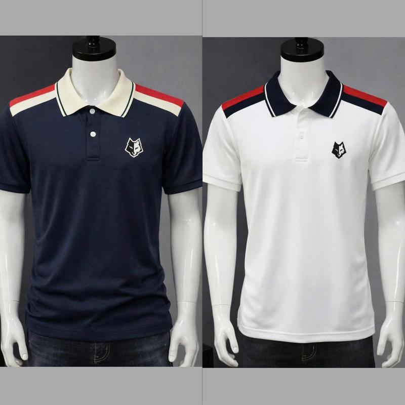  Áo polo nam thêu logo 2 màu trắng đen chất vải cotton xịn co giãn 4 chiều thoải mái thấm hút mồ hôi tốt - MÂY FASHION polo có cổ menswear shirt Ngắn Tay Tre Navy 