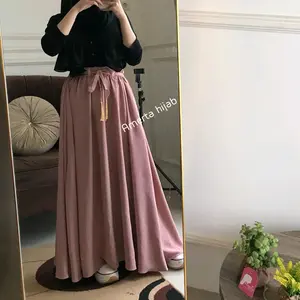 Rapunzel skirt by Amerta hijab / Rok Panjang wanita Muslimah dewasa Airflow mayung tali bandul tasel cantik /Bawahan Tebal Maxi Casual outfit