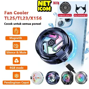 【Hot Sale】NETICOM Funcooler Fan Cooler Pembuat Es Pembekuan Kipas Pendingin Kipas RGB Magnetik untuk HP Original