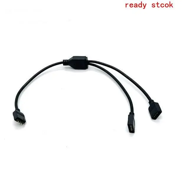 Kabel sambungan pembahagi RGB A + E 4-pin, 1 hingga 2 hala, bentuk Y, kord wayar, penyambung jalur LED untuk jalur LED RGB 2835 5050, stok sedia