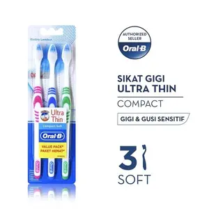 Oral B Sikat Gigi Ultra Thin Compact Soft 3s
