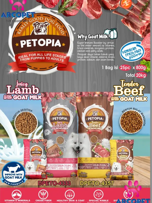 PETOPIA  DOG DRY FOOD - 800GR - 1KG - MAKANAN ANJING 3
