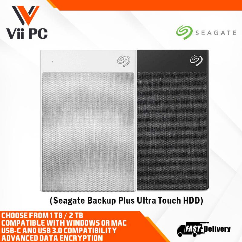 Seagate Backup Plus Ultra Touch External Hard Disk / Hard Drive / HDD / USB-C / USB 3.0 / Password Protection (1TB)/2TB) 0