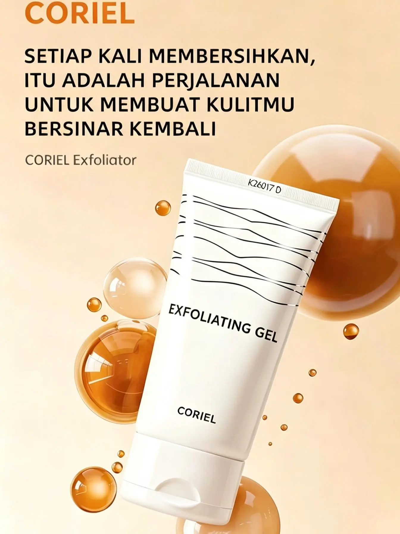 A-CORIEL Exfoliating Cream Gel Krim Eksfoliasi Peeling Komedo Kulit Mati Skincare Cleansing Gel Scrub Wajah Mencerahkan Facial BPOM HALAL Cocok Semua Kulit