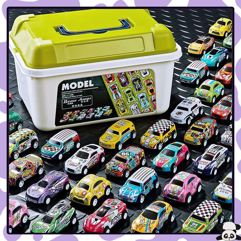 20/30/52PCS +BOX Mini Mobil Mainan Pullback Racing Car Mobil Balap Anak Laki Laki 3 Tahun Hadiah Set Bergerak Roda Toys
