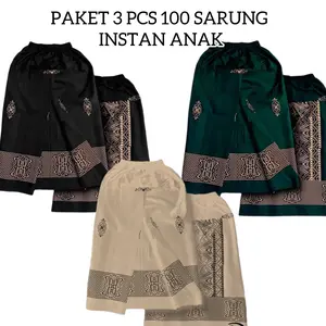 PAKET 3 SARUNG ANAK INSTAN LAKI LAKI USIA 3-12 TAHUN KARET PINGGANG ANTI RIBET