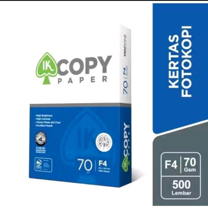 Gambar Kertas IK Copy Paper F4 F4B HVS 70gsm 500 sheets 216x330mm 1 rim Penggaris dari Phoenixindo Online Kota Administrasi Jakarta Barat Tokopedia
