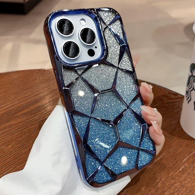 Case Glitter Luxury Quicksand Crystal Chrome 2 In 1 Compatible Iphone 7 8 7+ X Xs Xr 11 12 13 14 15 16 Pro Plus Promax Frame Casing CoverRCI278 1