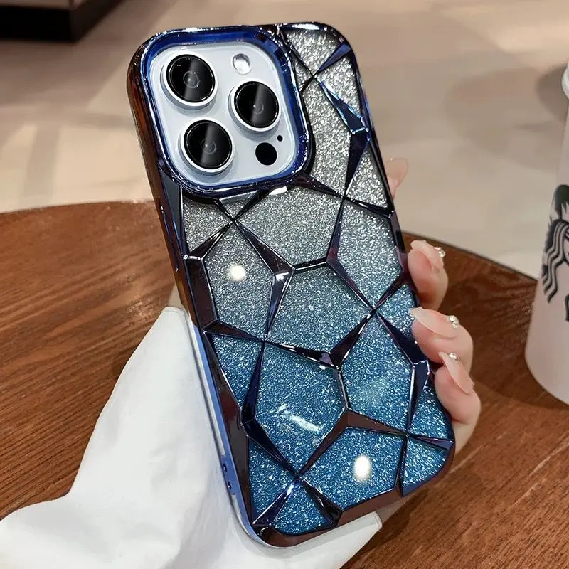 Case Glitter Luxury Quicksand Crystal Chrome 2 In 1 Compatible Iphone 7 8 7+ X Xs Xr 11 12 13 14 15 16 Pro Plus Promax Frame Casing CoverRCI278 1