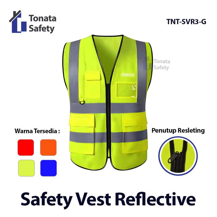 Gambar Rompi Safety Proyek Reflective Tonata / Rompi Proyek Kerja Hijau / Rompi Safety Reflektif / Vest Keselamatan Kerja / Alat Pelindung Diri APD / Rompi Kerja Lapangan & Proyek Konstruksi / Aksesoris Safety Industri dan Pekerjaan Lapangan dari Tonata Indonesia Kab. Tangerang Tokopedia