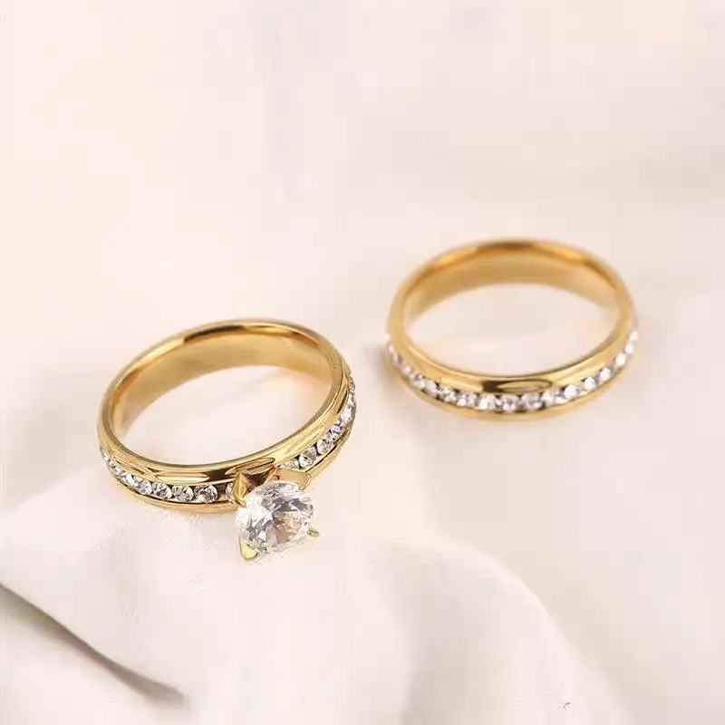 Set Cincin Titanium Model Terbaru Pria dan Wanita Aksesoris Fashion Mewah dan Elegan Anti Karat Anti Luntur Dan Tidak Mudah Pudar Hadiah Rings Silver 1