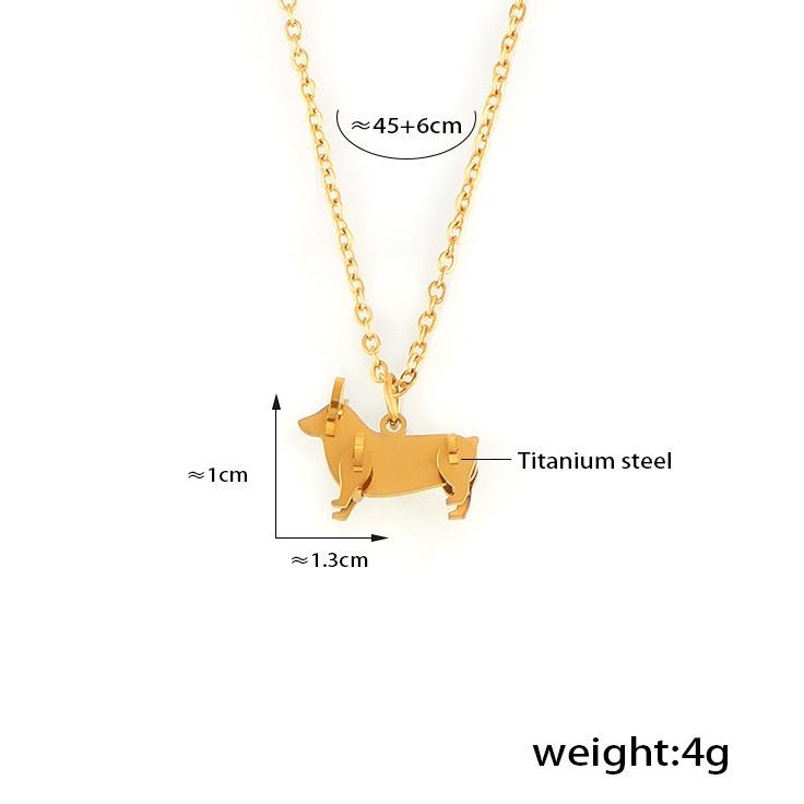 Robot Dog Cat Charm Necklace 18K Gold Plated Pendant Necklace for Women Fashion Jewelry Gifts Dainty Chain Necklace 3