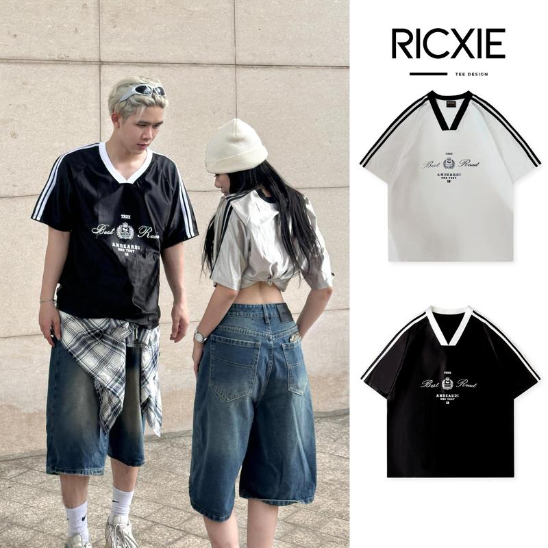 Áo Thun Nam Nữ " Best Road " Unisex From Rộng Cổ Tim Tay Sọc - Top Áo Thun Cổ Tròn Menswear Đen