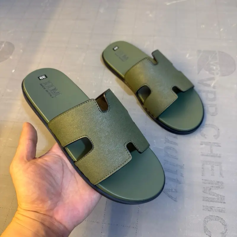 Dép Nam Chữ H.khâu Dấu Chỉ.Dép Chữ H.đế cao su,quai da chống bong nổ. Slipper DéP Đế Bằng Jean Nhung dép  chữ h dép  nam dép  đi dép  boy slip Đồngperyt Sandal hm xanh 8