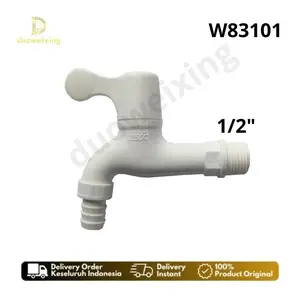 Kran Air/ Keran Mesin Cuci Dapur Wastafel Putih (PVC-U long) W83101 merk Lesso 1/2 inch dn15