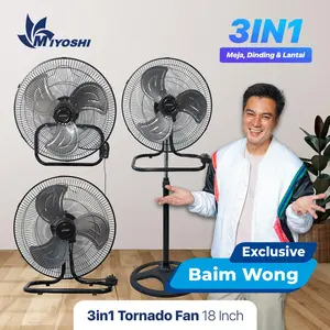 [BAIM WONG EXCLUSIVE] MIYOSHI 18IN 3IN1 TORNADO / KIPAS ANGIN BERDIRI / KIPAS ANGIN DUDUK / KIPAS ANGIN DINDING
