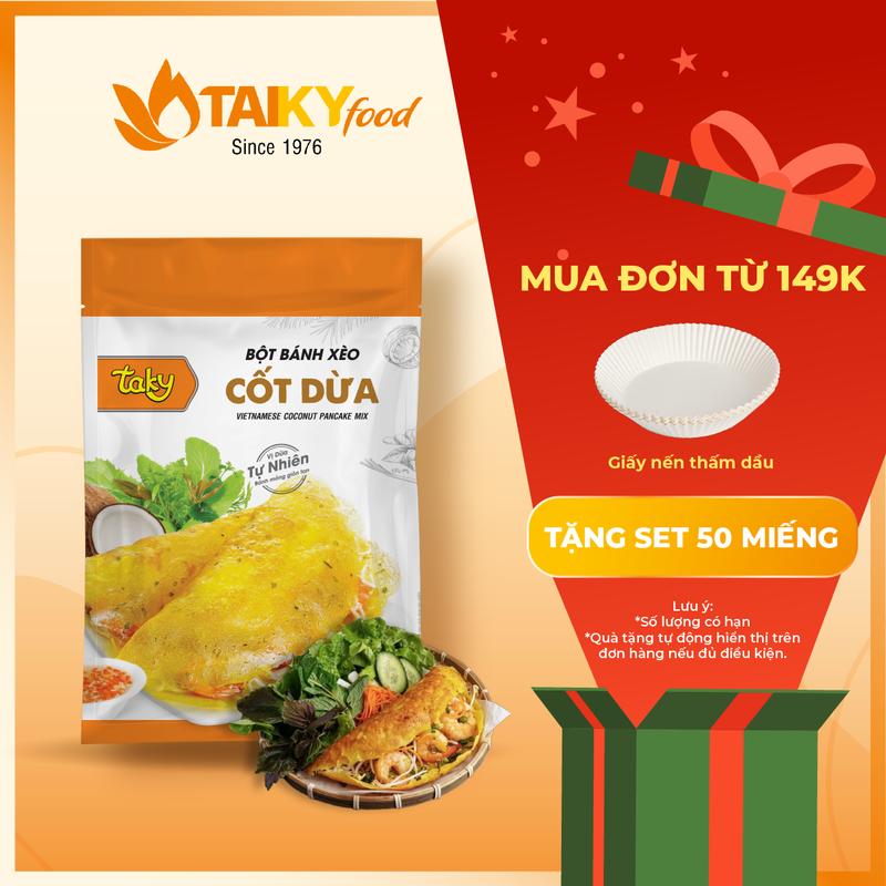 Bột bánh xèo cốt dừa Tài Ký 500g có sẵn gói cốt dừa và hành lá sấy khô – Hàng chính hãng