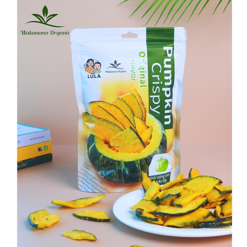 Bí đỏ sấy giòn 80g/gói, không dầu, snack ăn vặt healthy giòn rụm, ngọt tự nhiên.