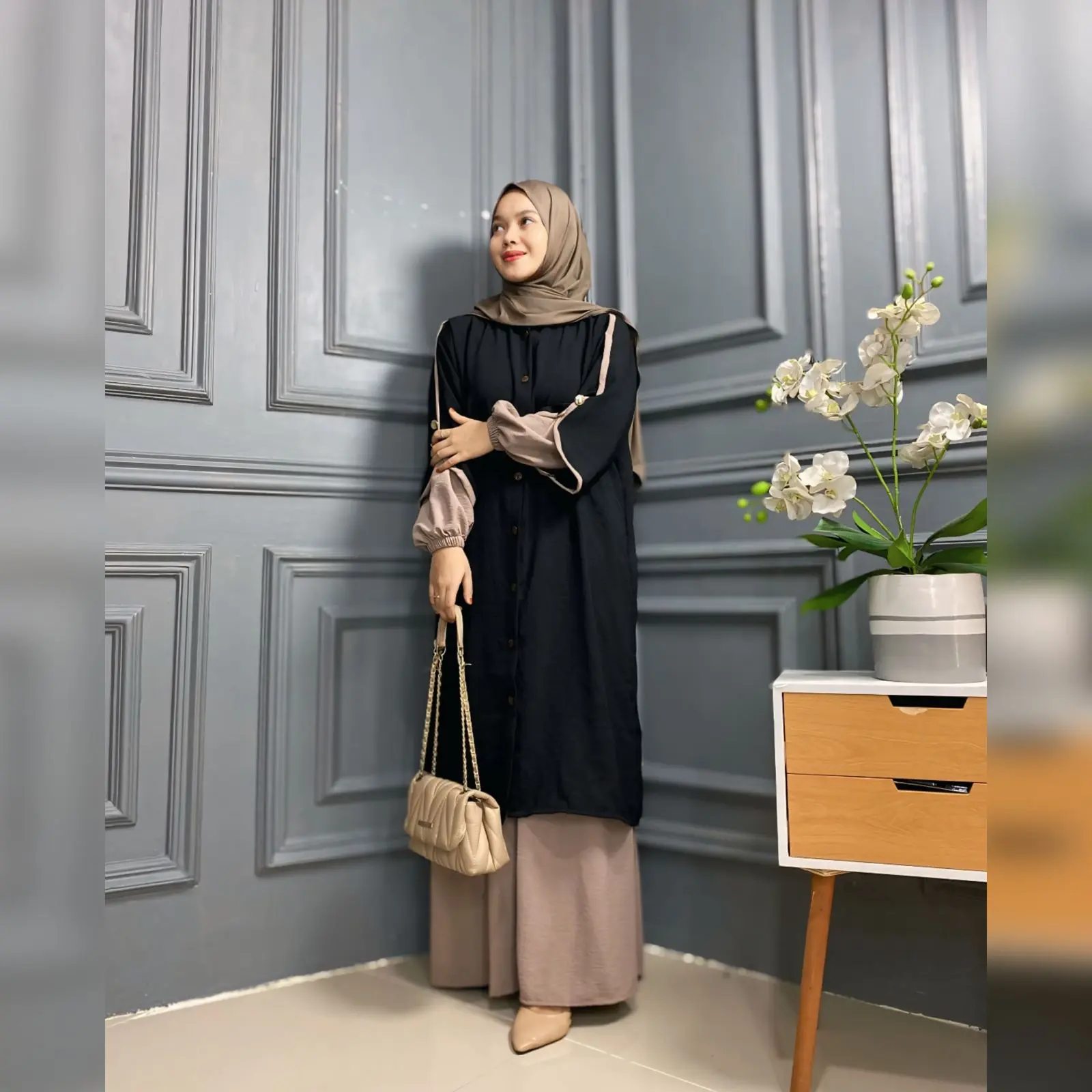 HA STORE Sahira Dress Setelan Rok Muslim Syari