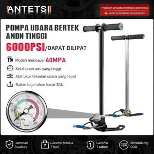 ANTETSI Pompa Angin Dapat Dilipat Tekanan Tinggi 6000psi Tahap Pcp3 Besi Tahan Karat Inflator Sepeda Mobil Tiup pompaban pompase  peda