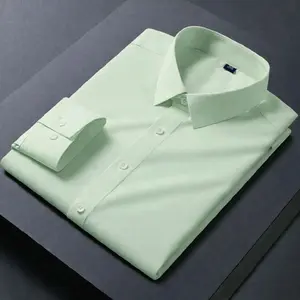 Kemeja Pria Formal Lengan Panjang Slim Fit Kualitas Premium untuk Acara Formal dan Bisnis dengan Desain Elegan Hijau Muda