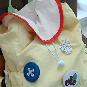 CHIYUM Tas Ransel Wanita Warna Kontras Dopamin Musim Panas Gaya Baru Tahan Air Nylon Tas Sekolah Lucu Buah Ransel Siswa Sekolah Menengah Pertama Import Fruit Backpack Perempuan Pink Muat LKS Pad